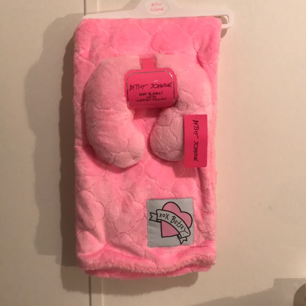 Betsey Johnson Baby Blanket & Support Pillow